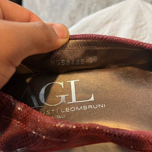 Attilio Giusti Leombruni Burgundy Patent Leather Cap Toe Ballet Flats US 9 - Picture 2 of 7